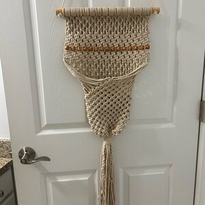 Handcrafted Macramé Wall Hanging in Cream and Brown